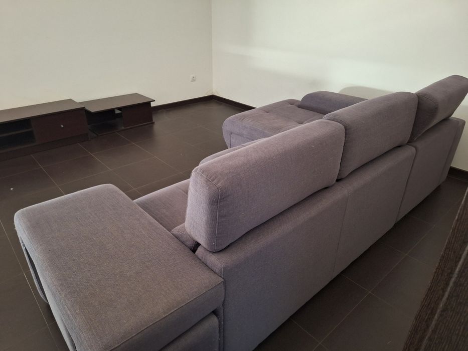 Sofá c/chaise longue + 2 bancos