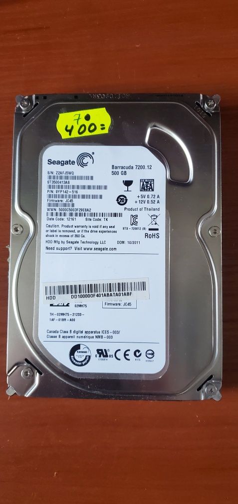 Жорсткий диск б/в 2,5", 3,5" 500gb, 1tb, 320gb, 250gb в ідеальному ста