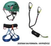 Zestaw Via Ferrata - uprząż, lonża, kask - wypożyczalnia
