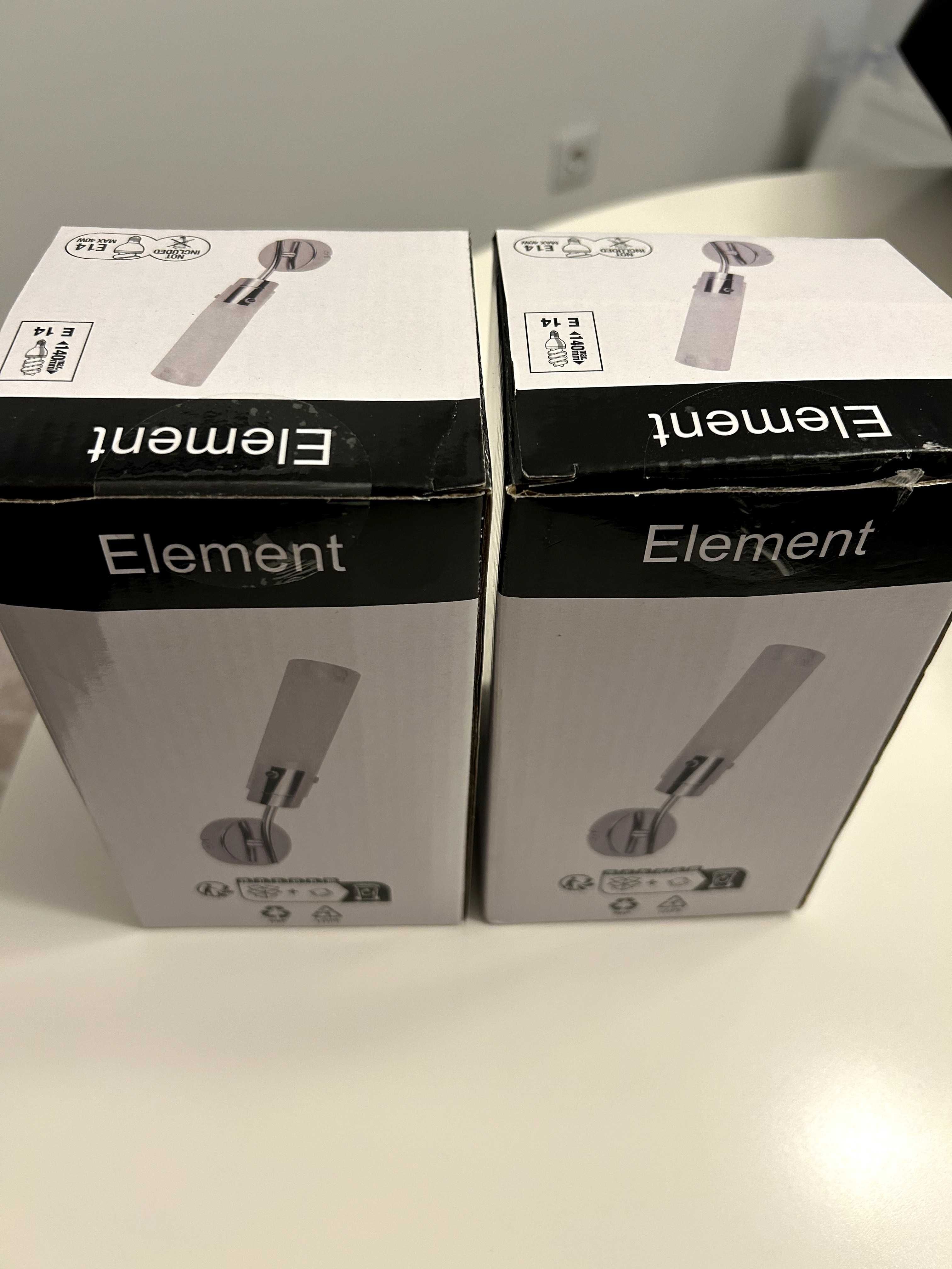 2 Luminarias / Apliques de Parede Elemento Cromado – Novos na Caixa