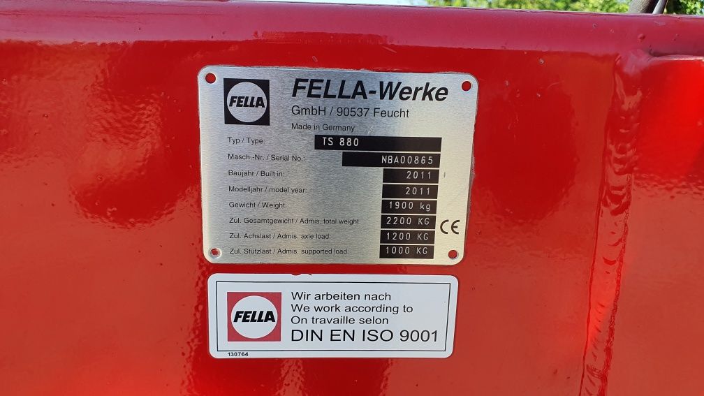 Zgrabiarka FELLA TS 880 do środka 2011r z Niemiec (Krone,Claas)