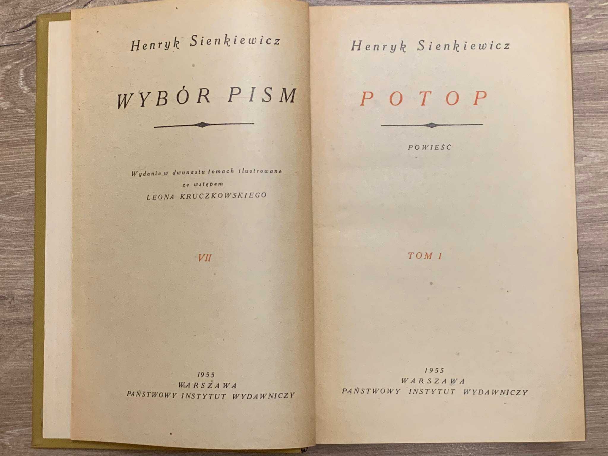 Henryk Sienkiewicz Wybór Pism Tom 1-10 Warszawa 1955r.