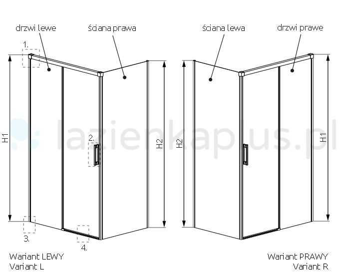 Radaway Idea KDJ ścianka prysznicowa 90 cm boczna nowa, zapakowana