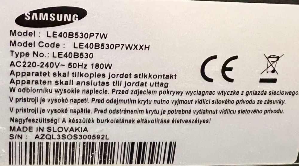 Telewizor Samsung LCD 40 cali LE40B530P7W