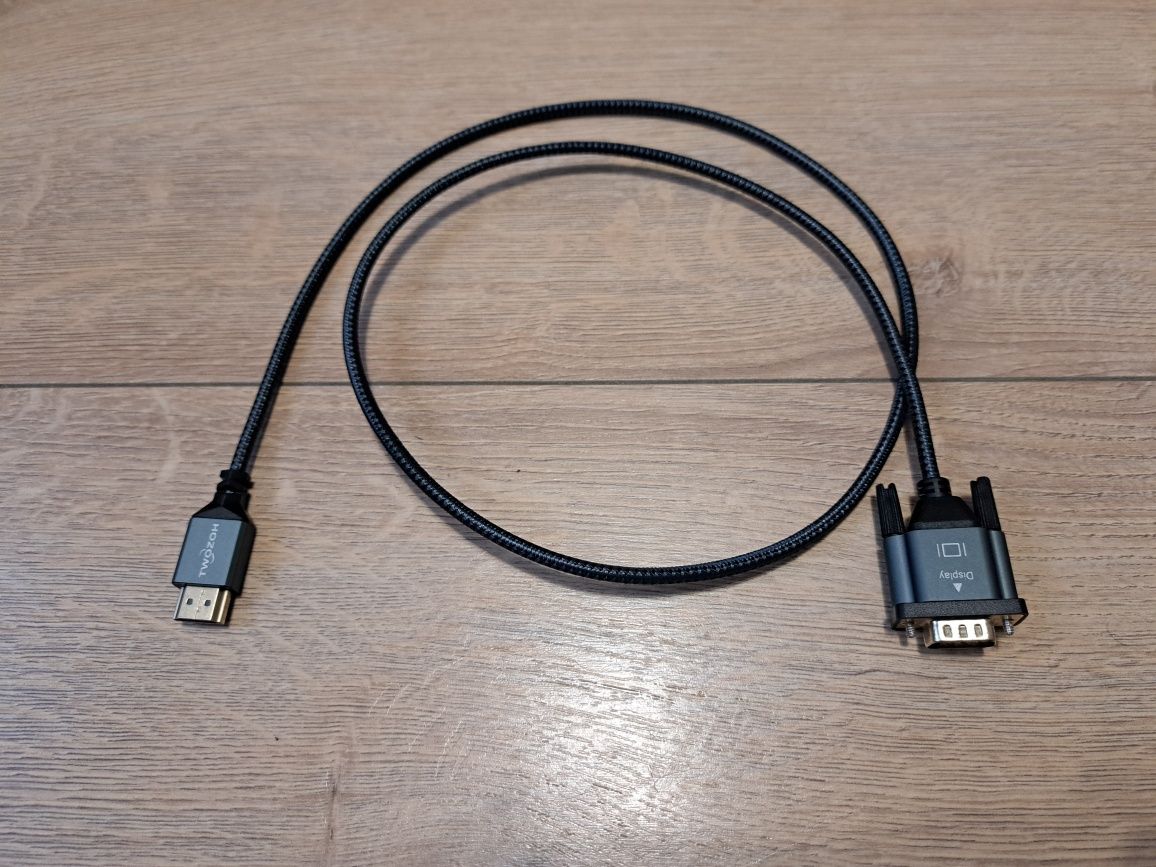 Kabel pleciony HDMI do VGA 1m 1080P/60Hz