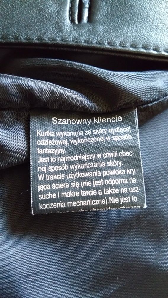Czarna ocieplana kurtka/płaszczyk ze skóry naturalnej