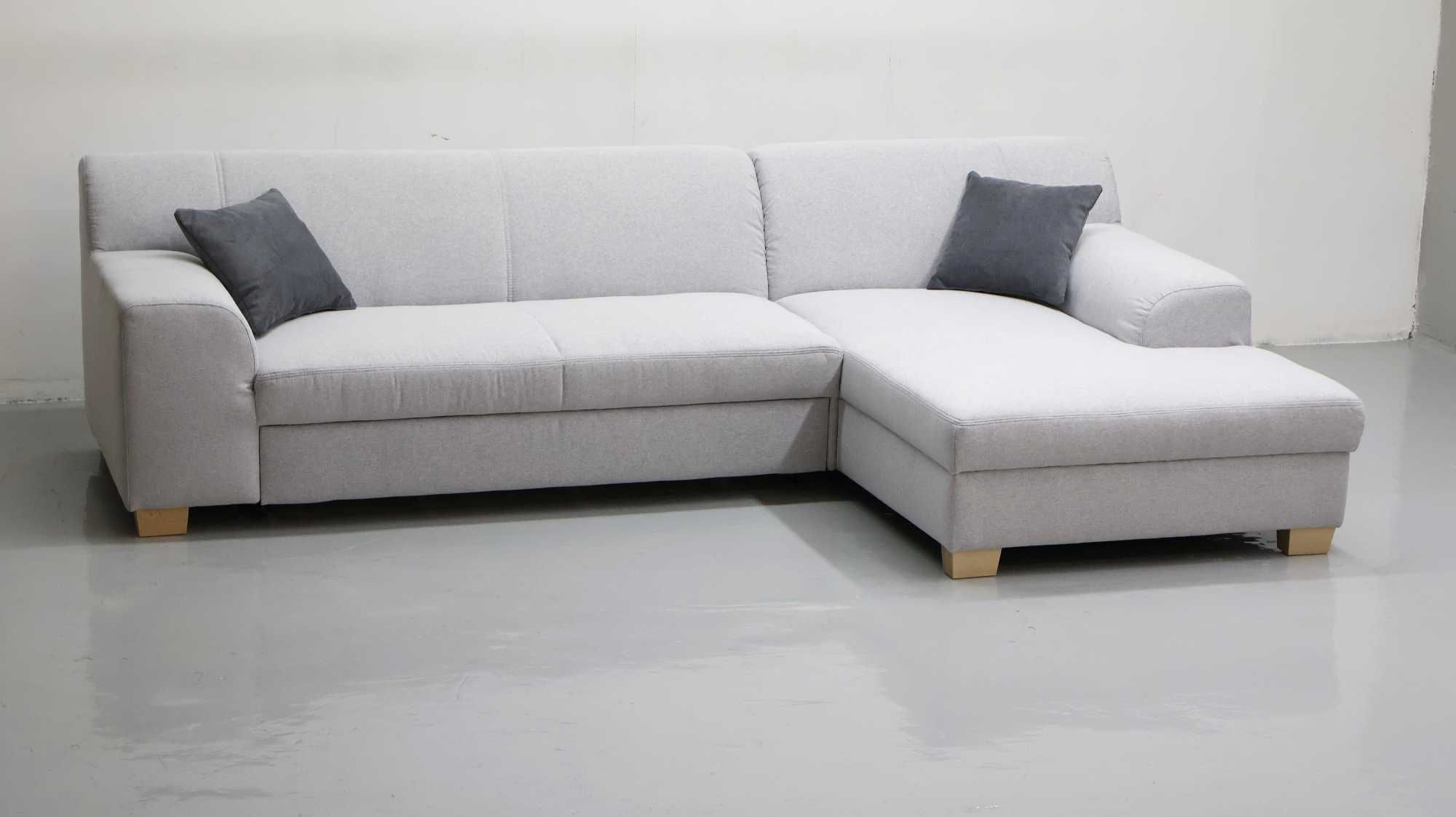 TGX DESIGN NAROŻNIK funkcja spania, kanapa, rogówka SZARA tkanina sofa