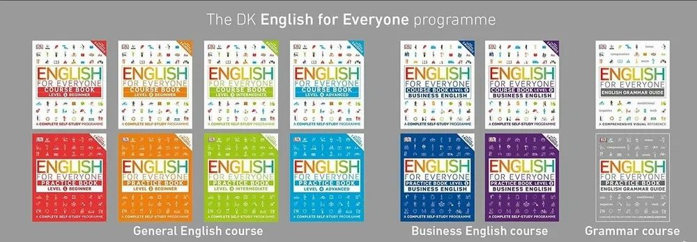 English For Everyone 1, 2, 3, 4, Idioms, Vocabulary Builder, Grammar