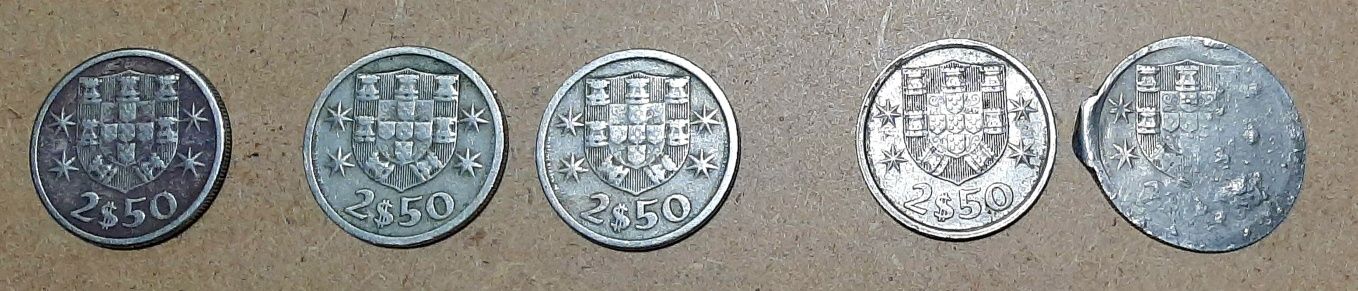 Moeda 2$50 PT Anos 1963, 1964, 1965 e 1980