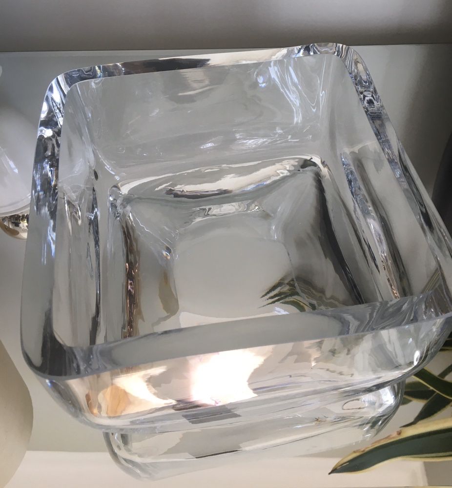 Centro de mesa, taça, fruteira em cristal, feita à mão, design