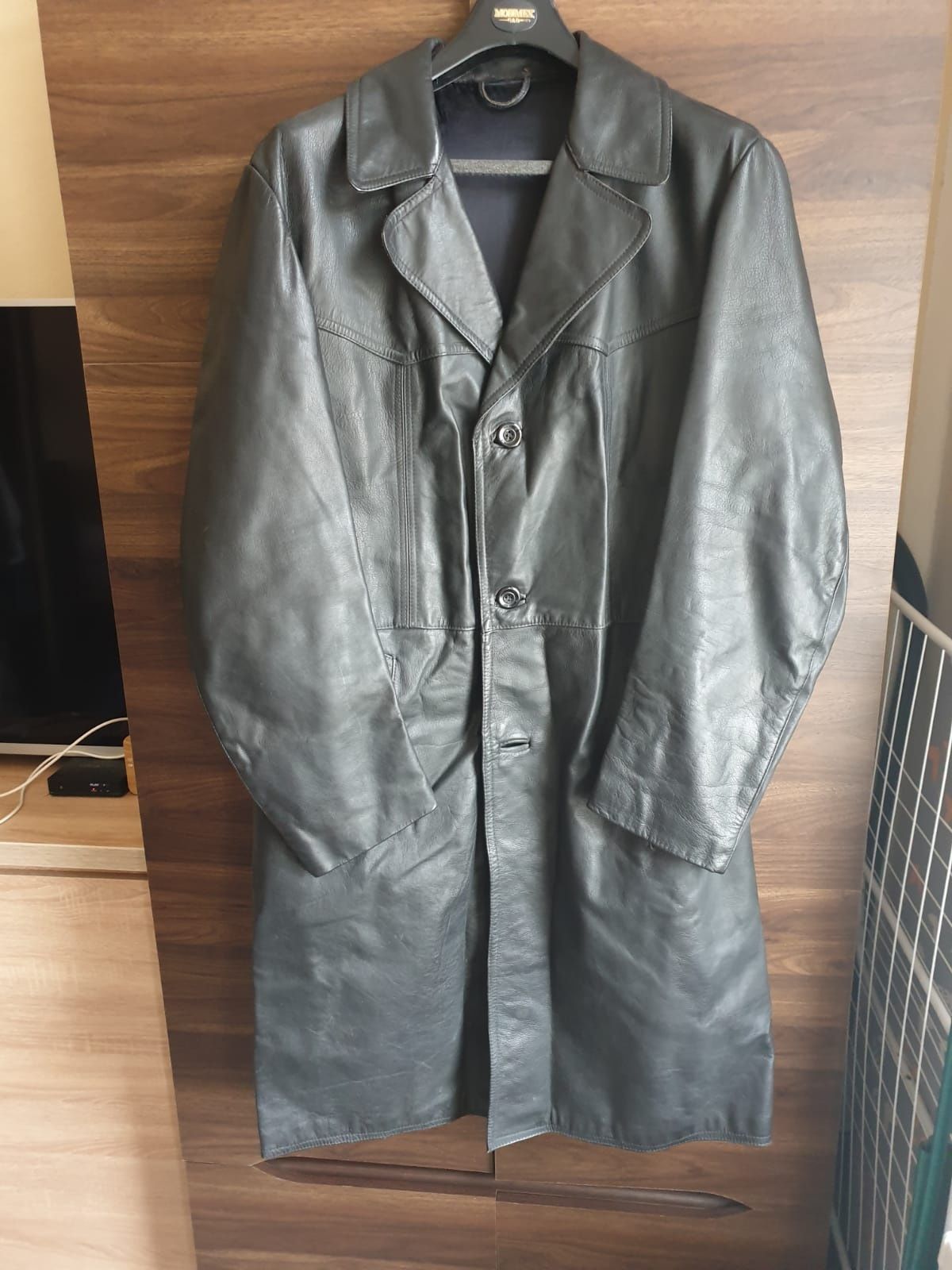 Męski skórzany płaszcz L/XL vintage