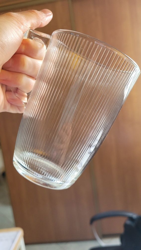 Szklanki 320ml prążkowane kryształ nowe na herbatę latte