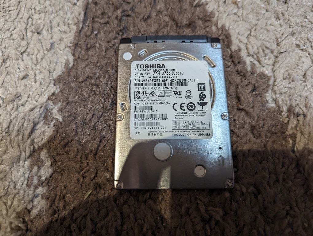 Жёсткий диск Toshiba 1TB 2,5 для ноутбука