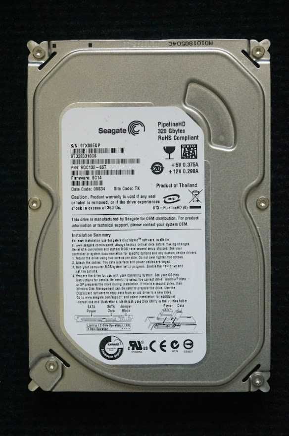 Disco armazenamento interno/externo desktop Seagate 320GB  250GB