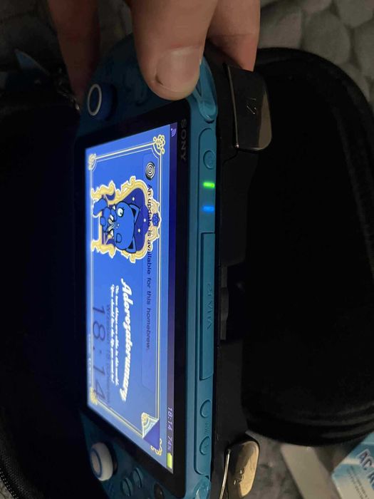 Ps Vita Slim Aqua Blue Henkaku 64gb, dużo gier zestaw