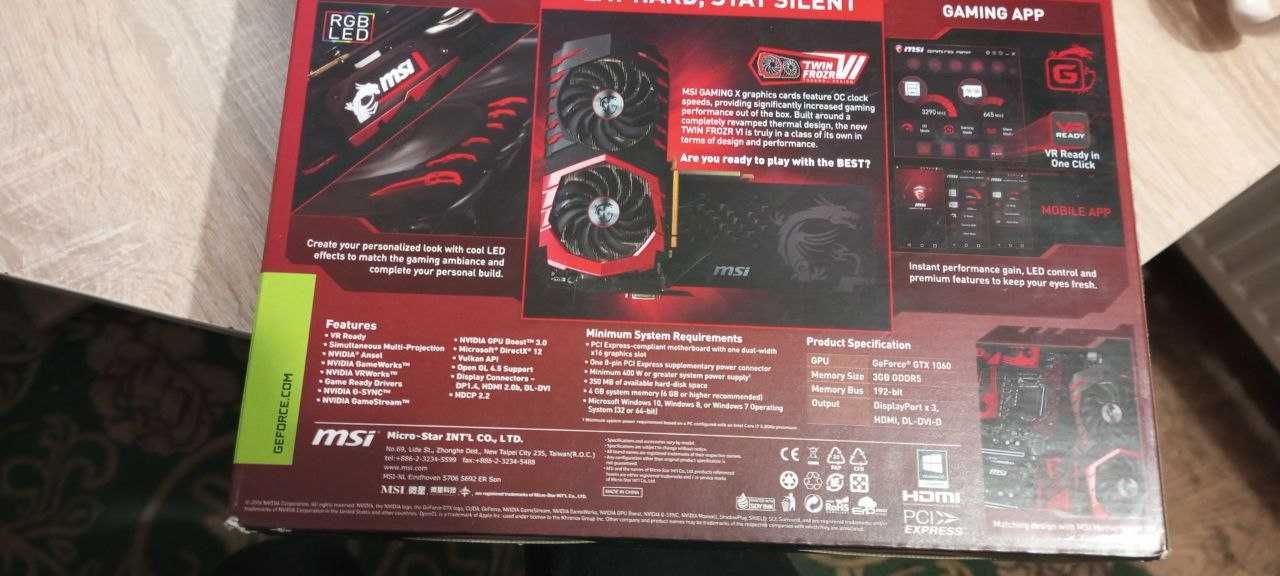 Відеокарта 1060 3GB MSI