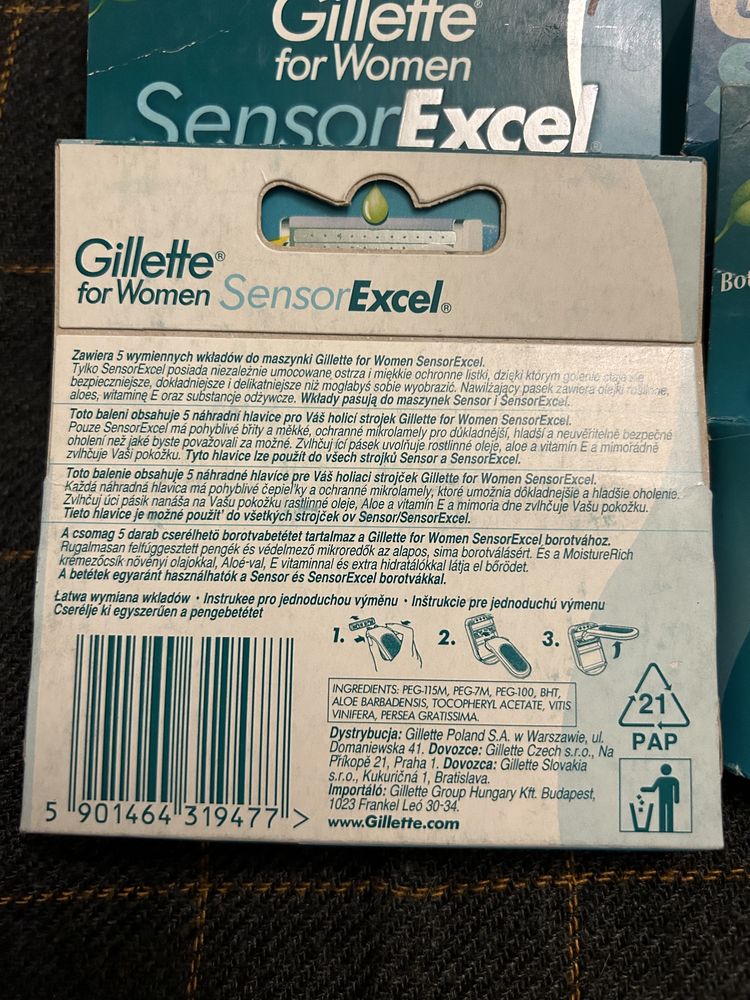 6 wkładów do Gillette sensore excel woman