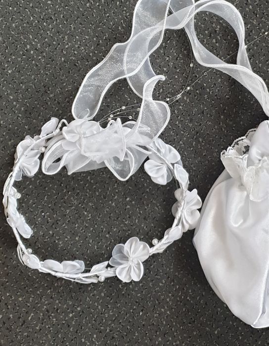 Komplet Alba sukienkowa, sweterek + wianek