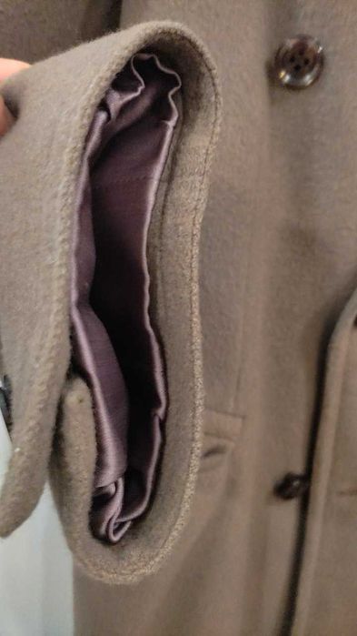 Płaszcz beżowy męski długi 110, w klatce 110, stan bdb