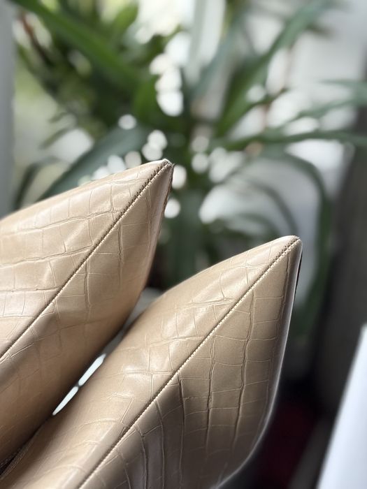 Ботильйони жіночі 39 розмір на ніжку 25 см під крокодила бежеві