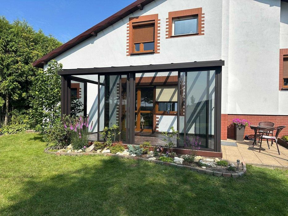 Ogród zimowy szklany Antisol 5x3m, przesuwne ściany ,oświetlenie, Prod