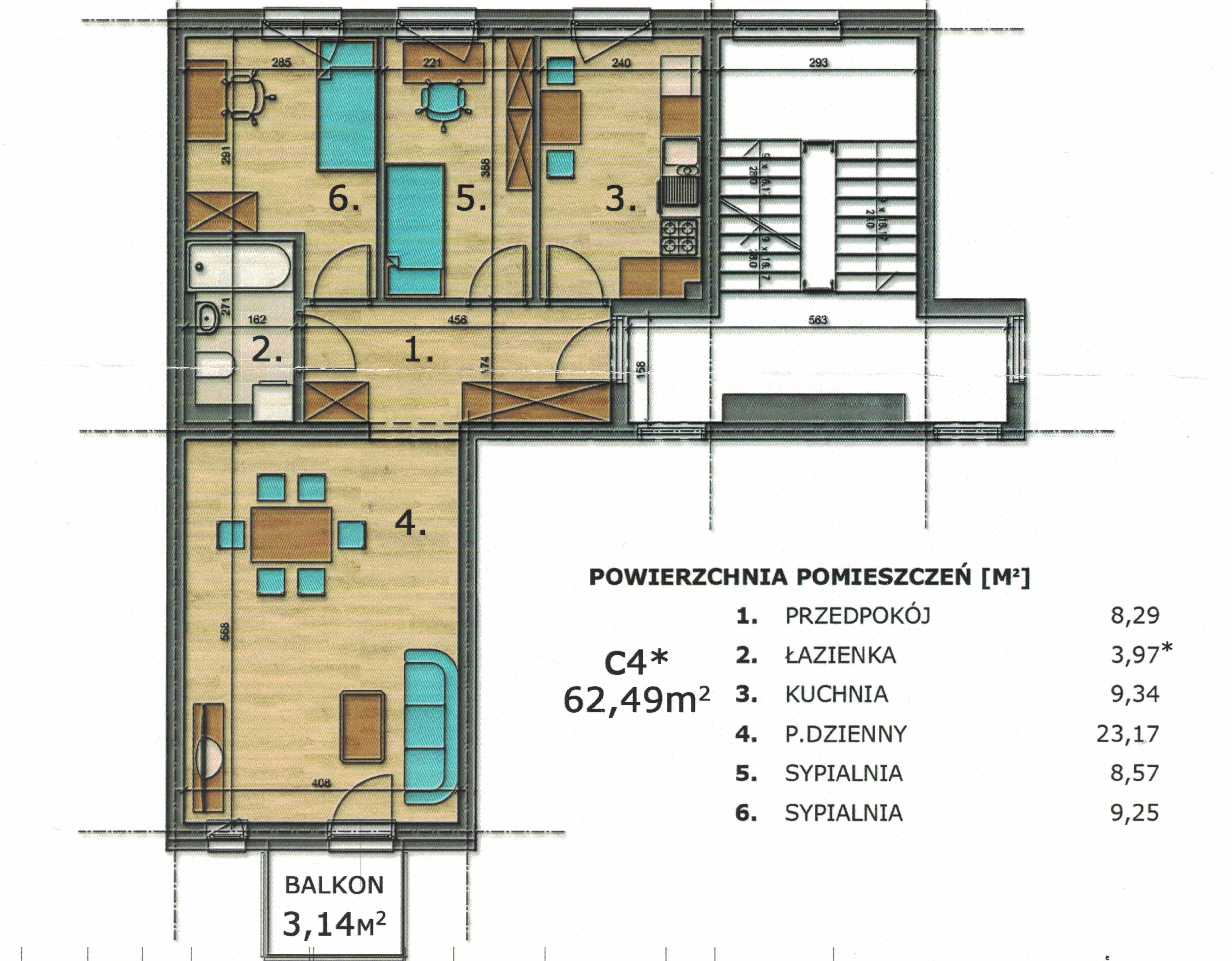 635 000 zł mieszkanie (3 pok. kuchnia, piwnica + m. postojowe)