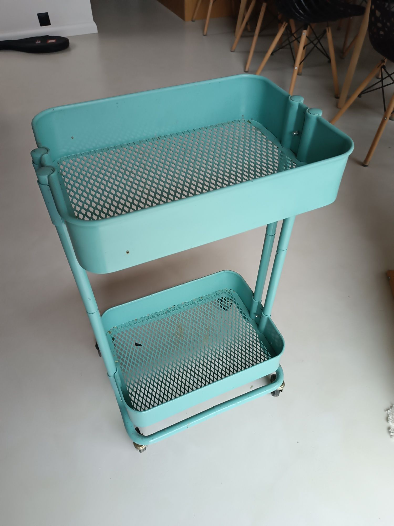 Miętowy Raskog IKEA podręcznik przybornik niezbędnik wózek na kółkach