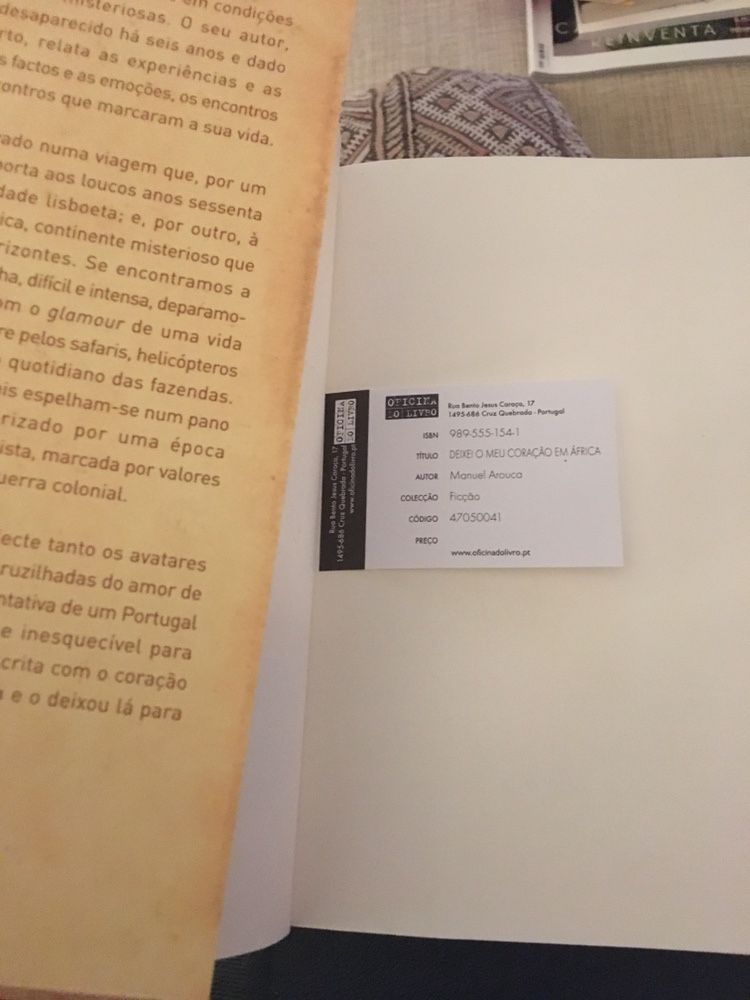 Livro ‘Deixei o meu Coração em África’ de Manuel Arouca