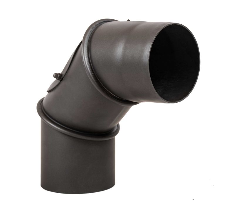 Rura spalinowa stalowa fi 120/130/150 kolanko, szyber, rozeta, gr.2 mm