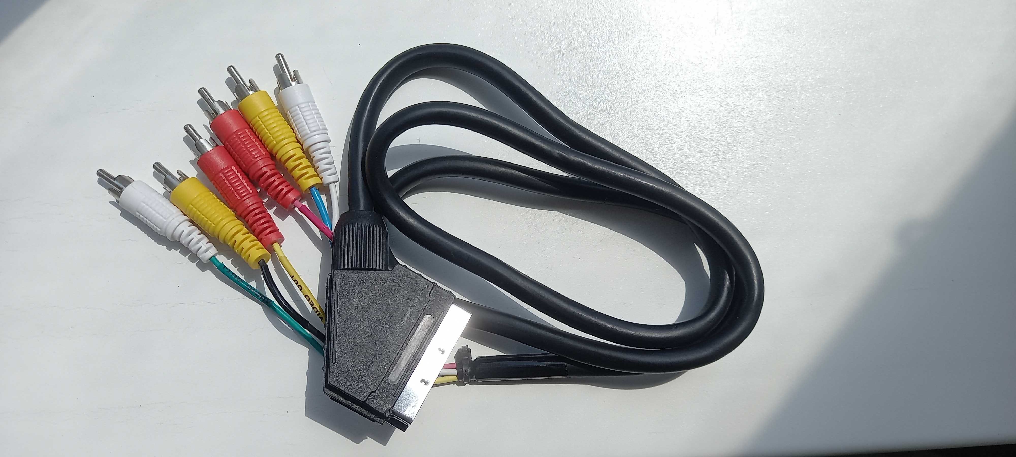 Кабель SCART (папа)-6RCA (папа), 1,5m,(НОВЫЙ)