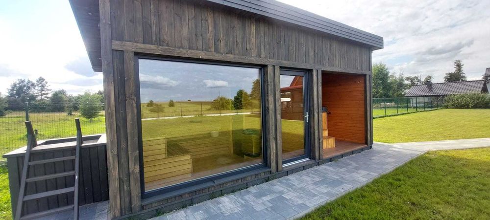 Domek drewniany na Mazurach do wynajęcia - sauna, balia !!