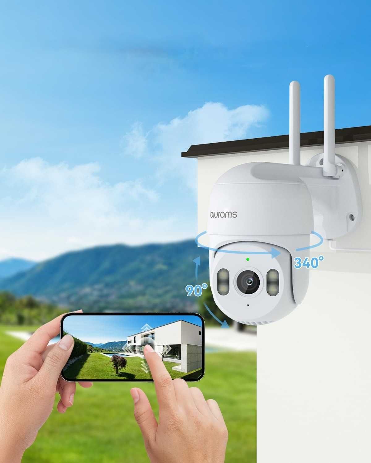 Kamera zewnętrzna blurams 3MP 360° PTZ, 9x Zoom, Audio, IP66