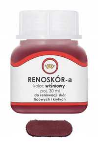 RENOSKÓR farba lakier do skóry Wiśniowy 30 ml