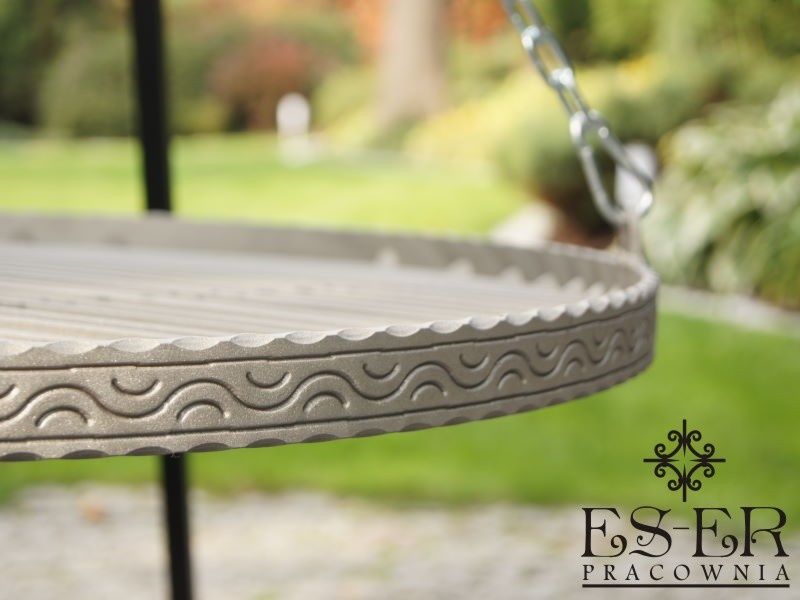 Zdobiony stalowy kuty ruszt do grilla 70 cm okrągły - ES-ER