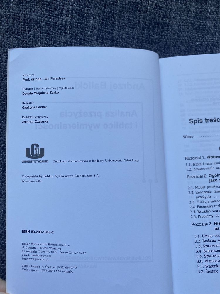 Analiza przeżycia i tablice wymieralności Andrzej Balicki