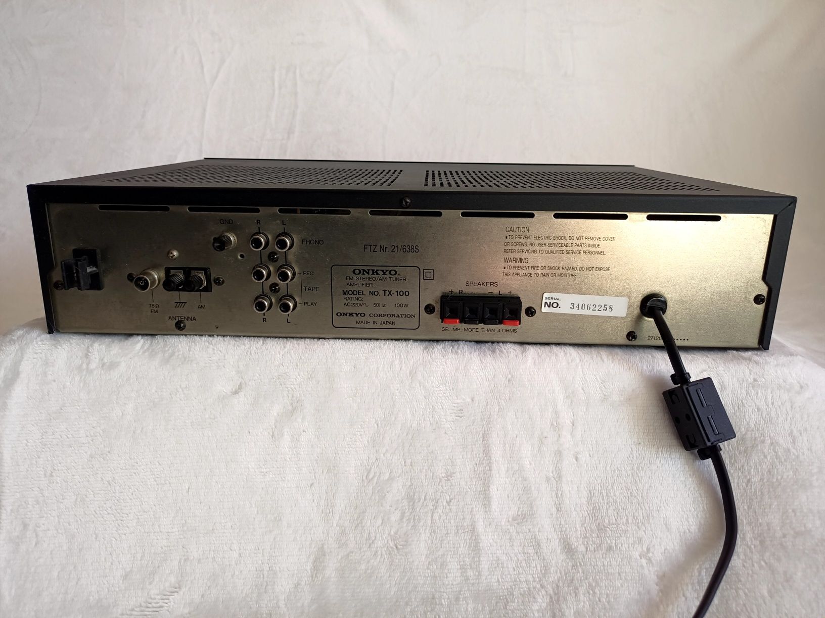Amplituner Onkyo TX-100 TX100 2x30W Phono