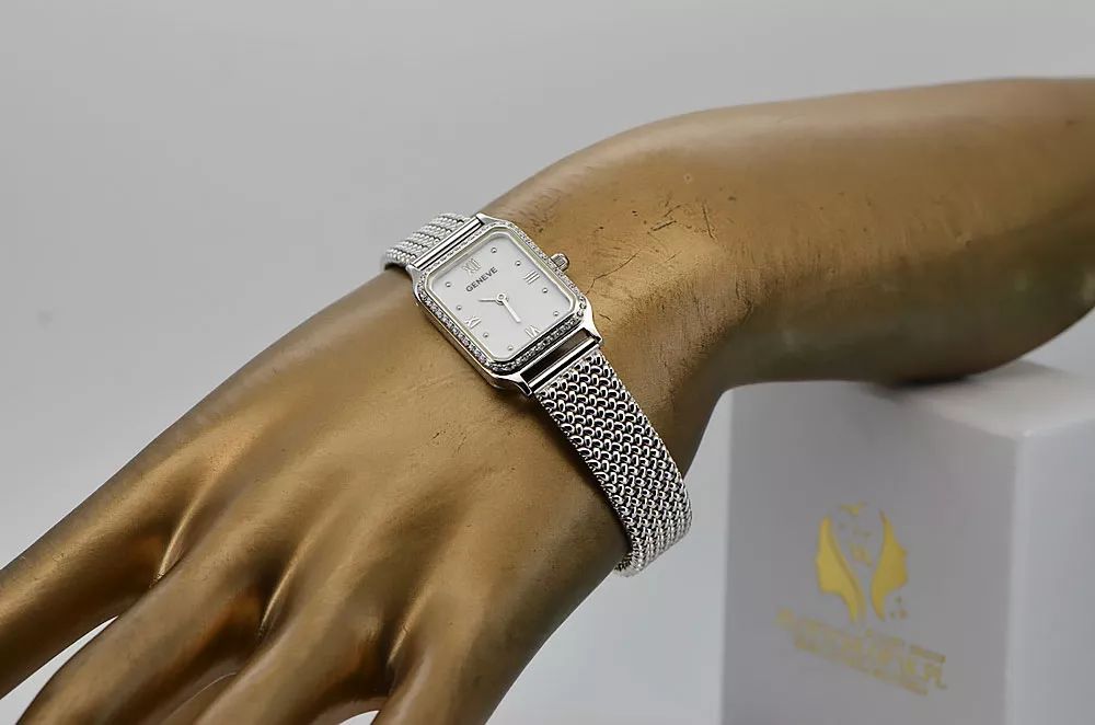 Zegarek z białego złota 14k damską z BRYLANTAMI lwd055wdw&lbw003w P