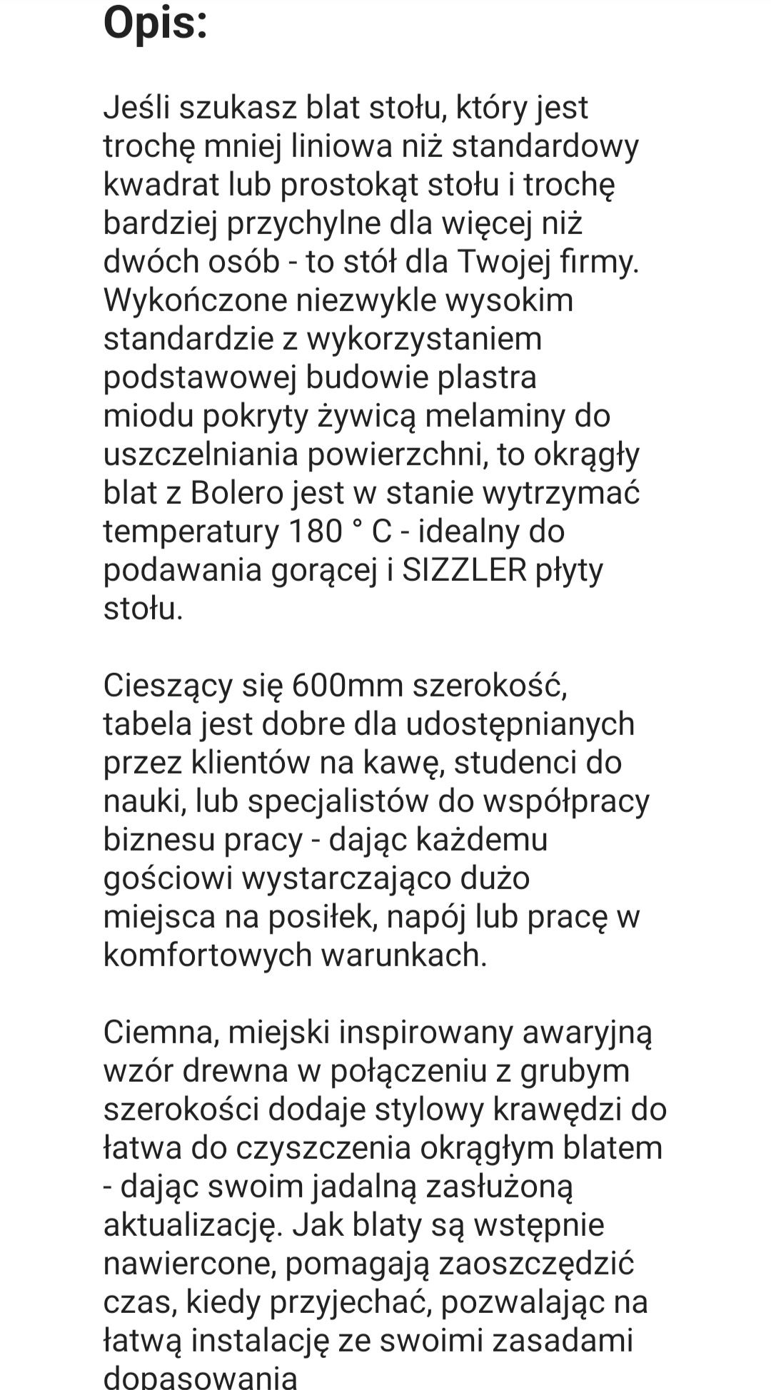Blat do stołu okrągły  drewniany gruby laminowany 60 cm