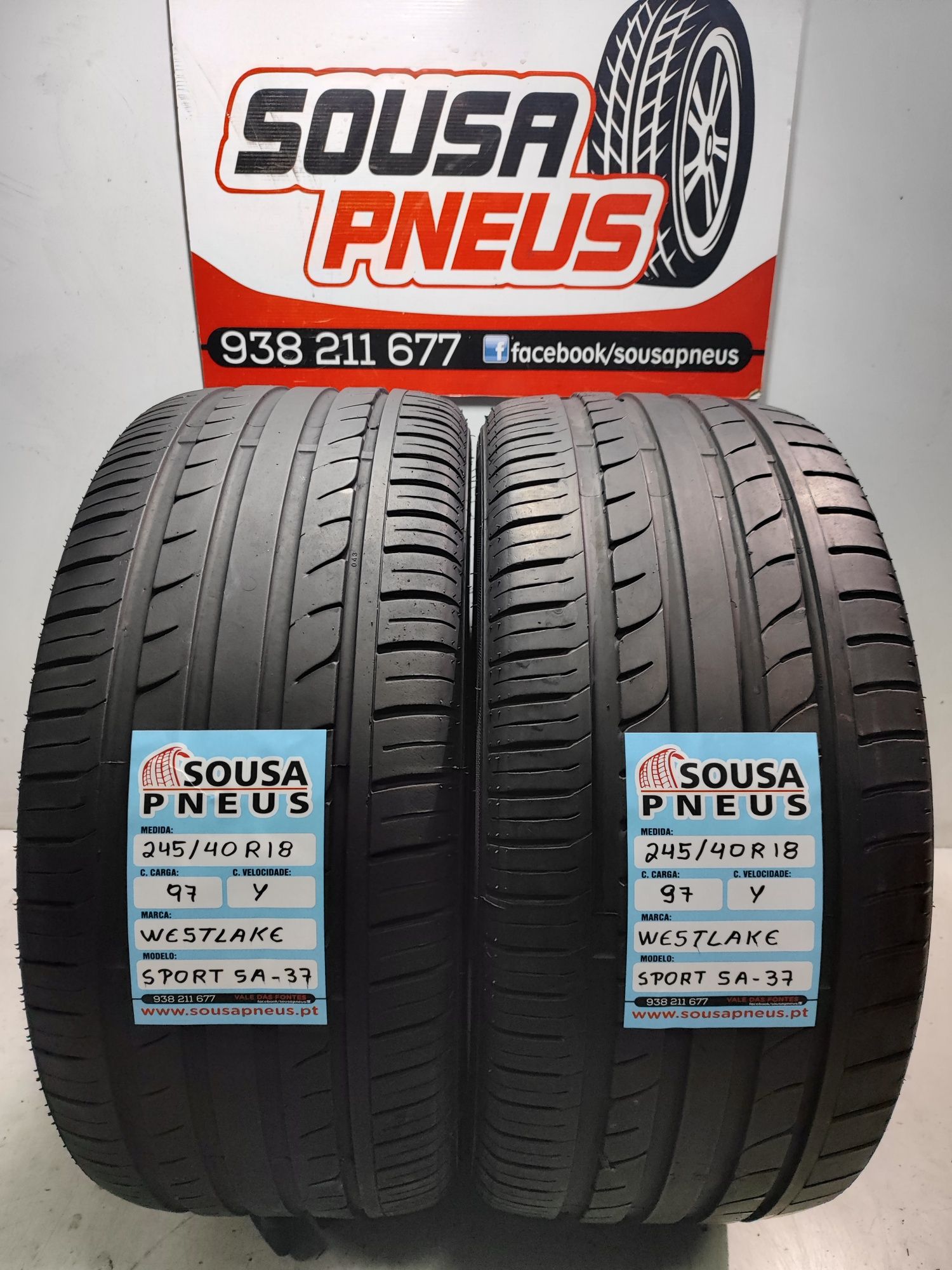 2 pneus semi novos 245/40R18 97Y Oferta dos portes