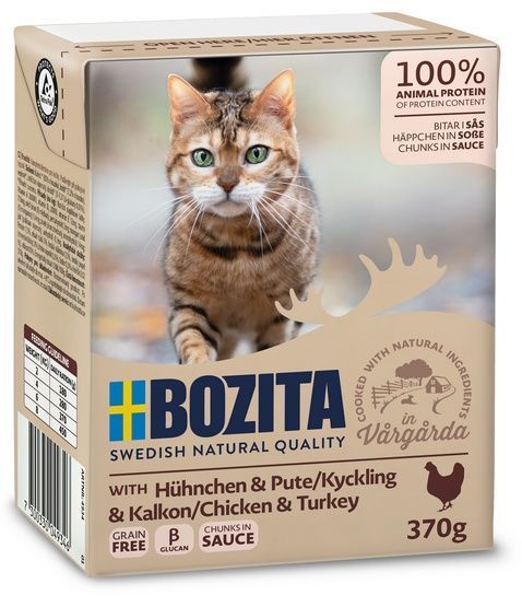 Lekkostrawna karma dla kotów - Bozita kurczak i indyk w sosie 370g