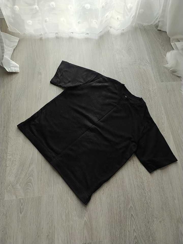 Czarna bluzka z krótkim rękawem basic H&M 34 xs