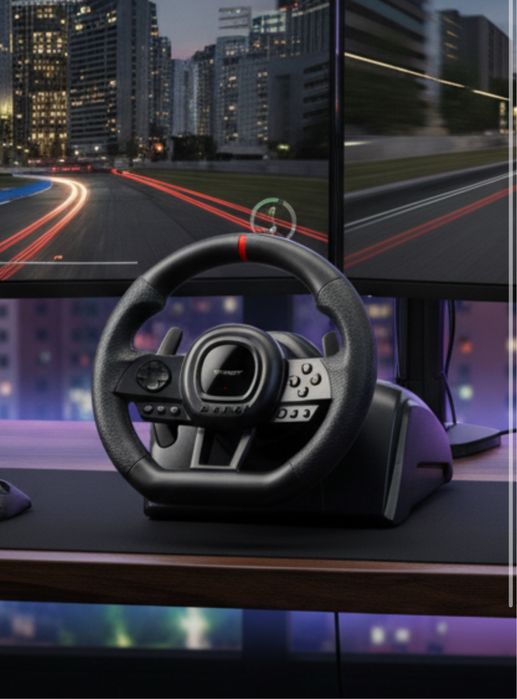 Kierownica do komputera 6w1 skrzynia biegów pedały kierownica wyścig