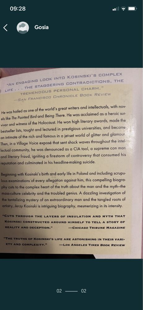Jerzy Kosiński. A biography. By James Park Sloan