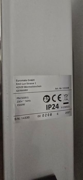 Grzejnik elektryczny szklany czarne szkło