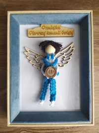 Chłopczyk anioł stróż pamiątka pierwszej komunii Świętej prezent ramka