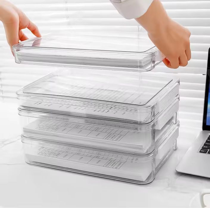 Акрилова прозора настільна коробка для зберігання паперу та документів