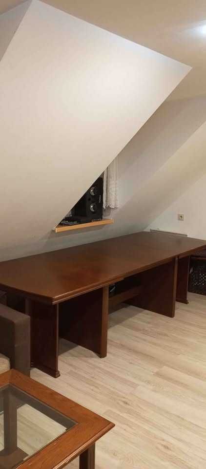 Stół dębowy bardzo duży rozkładany do 280cm brąz