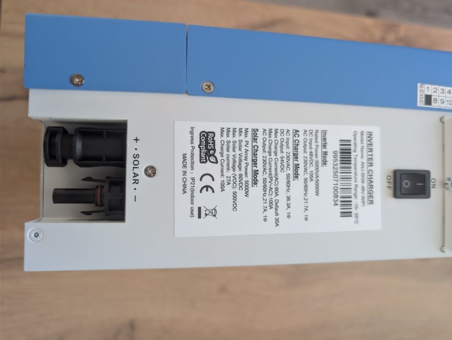 Гібридний інвертор ANJ 5 кВт MPPT 100А, 48В.