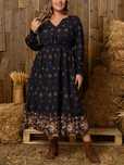 Sukienka Maxi Letnia Rozkloszowana Boho W Kwiaty Casual Emery Rose 3Xl