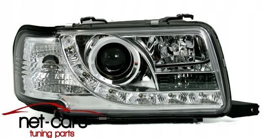 Reflektory Lampy przód przednie AUDI B4 80 DAYLINE LED Chrom